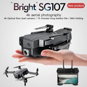 Drones SG107 Drone WIFI With Wide Angle 4K DualCamera 50x Zoom Gesture Photography FixedHeight Folding Arm Optical Flow Aerial Camera