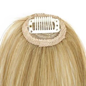 女性のクリップイン・バンズ天然本物の人間の髪のかすかな前髪額髪の拡張湾曲したエアバングフリンジウィッグヘアピース