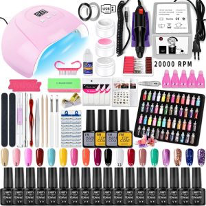 Kits Acrylic Nail Kit Professional Set Nail Art Decoration Nail Gel Polish Kit Soak Off Manicure Set Electric Nail Drill Nail Tools