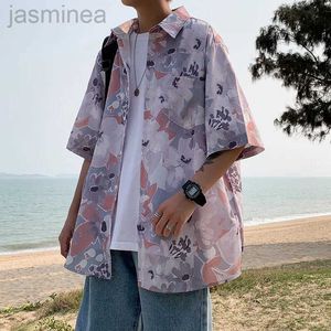 Mäns avslappnade skjortor ins sommar kortärmad blommig skjorta och kvinnor stilig hawaiian strand lös skjorta harajuku skjortor för män fabrik 2022 2449