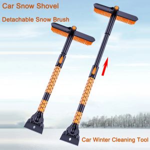 Carros neve pá de neve rascunho de neve destacável raspador de gelo portátil remoção de neve portátil pincel de pára -brisas automático para inverno