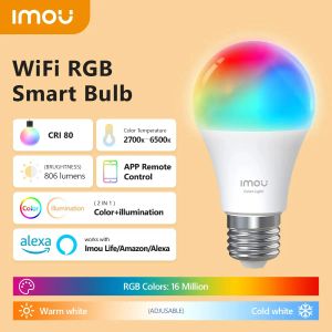 IMou Wi-Fi RGB Inteligentna lampa sterująca podstawę Dimmable Lampa LED Bombilla Kolorowa zmiana żarówki LED 220-240V/110V 9W