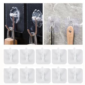 Hooks 10pcs Wandmontierter Hut Acryltransparente Holders Robenkleber für Badezimmer (transparent)