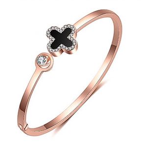 FEERIE van bracelet Rose gold clover bracelet with diamond embellishments versatile watch accessories best friend Korean version for sale