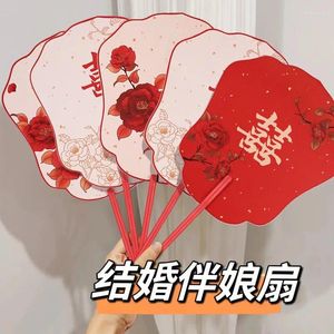 Dekorative Figuren Hochzeit Brautfans Gefälligkeiten und Geschenke Brautjungferngruppe Kleine rote Fanempfang kreative chinesische Stil Po Blocking