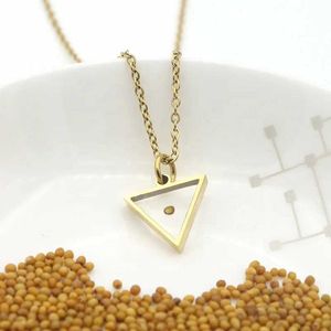 Pendant Necklaces Faith Mustard Seed Necklace Stainless Steel Gold Plated Triangle Charm Necklace Womens Jewelry Christian GiftQ