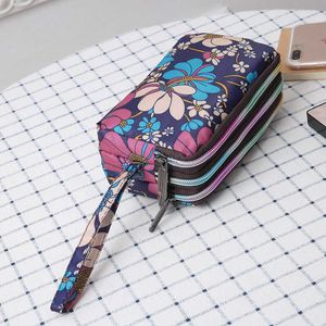 Womens handbag sail fabric three-layer Long Wallet womens handbag large capacity key zero wallet leisure mobile phone bag