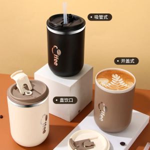 Stainless Steel Coffee Cup Thermal Mug Garrafa Termica Cafe Copo Termico Caneca Non-slip Travel Car Insulated Bottle