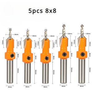 8 mm Shank HSS łączy ROUTER BIT BIT EDREKTOR EDREKTOR OTWARCY OTWARUKA DRYWKOWANIE WIERTOWANIE DRYWKOWANIE DODZIAŁA DREWNOŚĆ