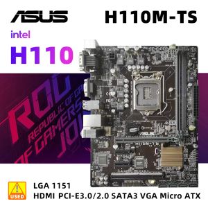 Материнские платы Asus H110MTS+I3 6100 CPU LGA 1151 Motherboard Kit 2xDDR 32GB Intel H110 Motherboard Set PCI Express 3.0 x16 USB 3.0 HDMI Matx