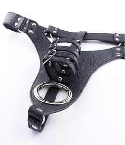 New leather harness male fetish wear pants penis bondage restraints slave bdsm sex costumes for men crotchless underwear5297523