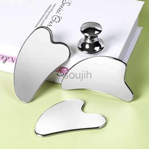 Face Massager Facial Stainless Steel Scraper Massage Mushroom Gua Sha Tool Face Lift Anti-Aging Skin Tightening Cooling Metal Reduce Puffiness 240409