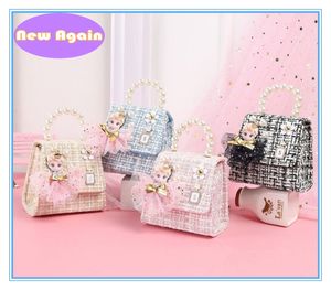 New fashion Bag Princess totes for Childrens Baby girls cartoon crossbody pearl wallets handbag Toddlers mini money shoulder bag ARYB193