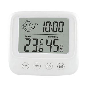 1 st ny LCD digital temperatur babyrum fuktighet mätare bakgrundsbelysning hem inomhus elektronisk hygrometer termometer väderstation