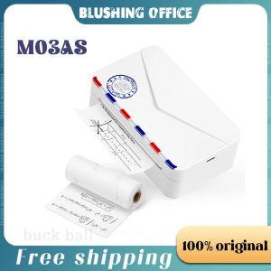 Skrivare Phomemo M03As Thermal Printer Mini Portable Inkless Printer Notes Pocket 300DPI 15/53/80mm storlekar Papper för etikettskrivare gåva