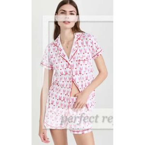 Rullkanin designer t-shirt söt rullkanin pyjamas set y2k apa prefabricated tryck 2-stycken pyjama set beskuren topp korta ärmskjortor pj shorts 488