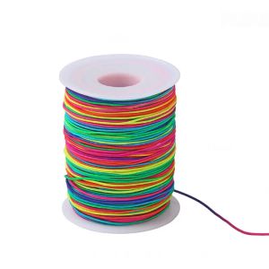 100m Rainbow Colorful Elastic Cord 1mm Thread Stretch String Craft Diy Jóias