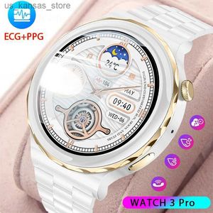 Wristwatches For HUAWEI GT3 Pro ECG+PPG Smart Women GPS Sport Fitness IP68 Waterproof AI Voice Bluetooth Call AMOLED Smart240409