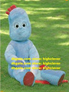 Piquant Blue Iggle Piggle im Nachtgarten Maskottchen Kostüm -Cartoon -Charakter mit Kurve Mund Fett langer Beine Nr. 84728553871