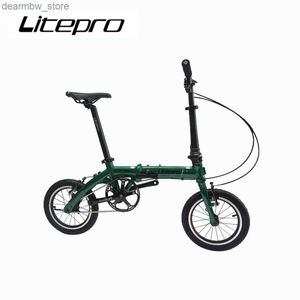 Cyklar Litepro 14 16 tum Sing Speed ​​Folding Bike Aluminium Eloy Mini Outer 3 Speed ​​Bicyc Vehic L48