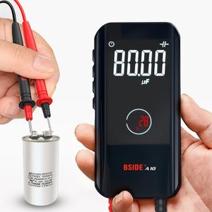 Bside a10 mini digitale mini multimetro 9999 conteggi smart sereie multimetro cc condensatore di tensione di tensione ohm diodo ncv hz vive filo tester