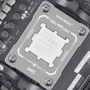 Coolmoon CPU Bending Corrector Frame Protector CPU Fixing Buckle with Wrench CNC Aluminium Alloy Cooler för AMD AM5 Ryzen 7000