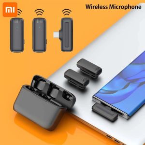 Radio Xiaomi J13 Wireless Microphone One For Two 2.4G Radio Noise Reduction Mobile Phone Interview Lavalier Wireless Microphone