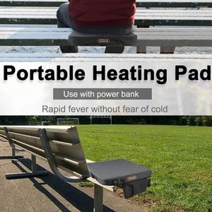 Mattor 3 nivåer av värme utomhus uppvärmda säten kudde med fickan USB -driven campingmatta för vinterstadion inomhussportstrand