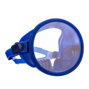Retro Single Lens Scuba Oval Dive Mask, Fog Free Tempered Glass, Silicone Comfort Fit, Lens-Snorkeling Spearfishing