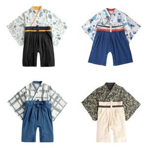 Kläder sätter hösten ny kimono nyfödda baby flickor kläder japanska stil barn rompers pajamas robes badrock enhetliga spädbarn kläder a591