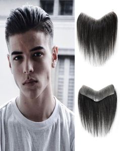 Perucas sintéticas Dianqi Front Toupee Transparent Natural Hairline Men v Loop Hair Male Wig9113931
