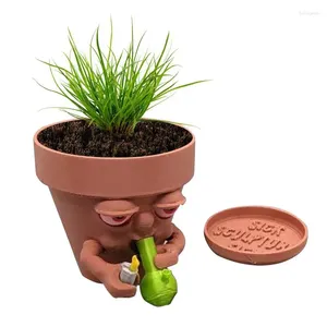 Vases Decorative Plant Pot Man Mini Flowerpot Grow Succulents Potted Small Flower In Creative Ceramic Planter
