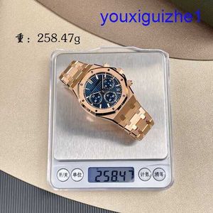 Fashion AP Wrist Watch Royal Oak Series 26240OR Blue Disc 18K Rose Gold Watch Mens Automatic Machinery 41mm Watch