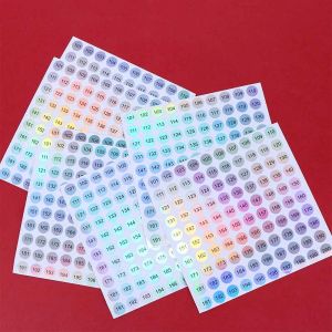 Förvaringsbehållare Multi-Purpose Laser Digital Label Sticker DIY Craft Sticker Lipstick Color Taggar Nagellacknummer Klistermärke