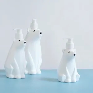 Flytande tvåldispenser kreativ söt isbjörn separat flaska hemtoalett droppbeständig vit lotion hand sanitizer schampo fukt