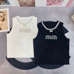 Tırnak Matkap Mektubu Camisole Kadın Tasarımcısı Basit İnce Yay Broş Mahsulü Moda Klasik Tank Tops