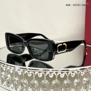 Óculos de sol Pequena moldura retangular para a moda feminina geléia de colorida de verão de vianos de verão UV400