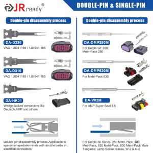 Jrready ST5266 AMP/Metri Pack/Weather Pack/DT Serie Connector用の電気ピン除去ツールキット、自動車修理ピン抽出ツール