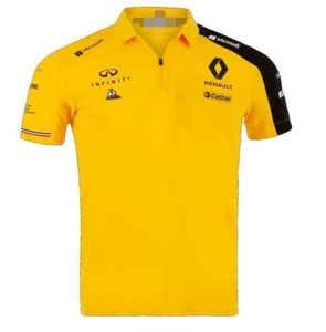 F1 Renault 2019 Renault 2019 Shortsleeved Polo Рубашка -лацэль -футболка Team Racing Suit Polyester QuickDry Tome Custom5864805