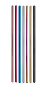 215mm Wide Stainless Steel Drinking Straws Reusable Colorful Boba Smoothie Milky Tea Metal Straw4918268