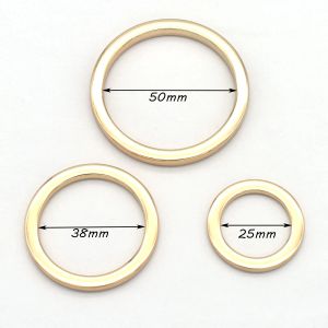 Metallguld o ring 50 mm mer storlek multifunktion guld metall o ring metallringar för väskor ringväska webbbing diy tillbehör