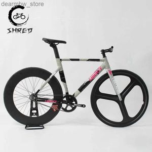 Bikes Fixed Gear Track Bike Sing Speed Fixie Bicyc 700C Aluminum Frame Carbon Fork with 48T Crankset 3 Spokes 40/70/90MM Wheelset L48