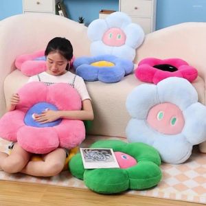 Yastık ins çiçek atma yastıkları kawaii peluş çiçek şekilli sandalye backrest s ofis kanepe oturma pedleri ev dekor