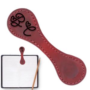 Vintage Leather Bookmark Dual-side Magnetic Page Divider Book Page Corner Markers Gift Bookmark for Bookworm Women Men