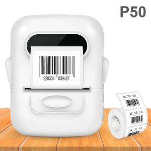 Skrivare Portable Label Maker P50 Wireless Bluetooth Thermal Label Printer Inkless Printing Label Machine DIY Label Sticker Strecke Logo