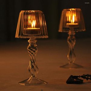 Candele in Europa in stile Crystal Lantern Decor Home Centrotavola per matrimoni Centro Table Sticks Partie