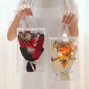 Decorative Flowers Valentine's Day Gift Handheld Bouquet Artificial With Lights Roses Carnations And Sunflowers For Mother's