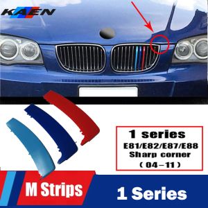 3x M Style 3D Araba Grille Grill Kapak Klipsi BMW 1 Serisi E81 E82 E87 E88 2004 2005 2006 2007 2008 2009 2011 2011 F20 F52