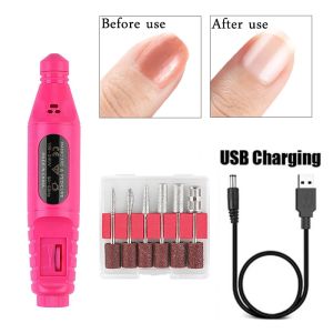 Drills Professional Nail Drill Machine Electric Manicure Milling Cutter Set Nail Files Drill Bits Gel Polish Remover Tools