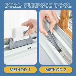 2-in-1 Window Groove Cleaning Tool Window Washing Brush Sliding Door Track Cleaning Tools Hand-held Crevice Cleaner Groove Brush
